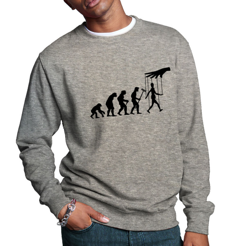Sweat homme col rond gris chiné Evolution Pantin (Gondrax,Evolution,Slogans Débiles)