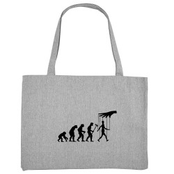 Grand sac shopping en toile recyclé gris chiné Evolution Pantin (Gondrax,Evolution,Slogans Débiles)