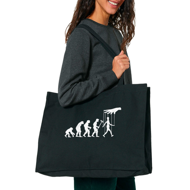 Grand sac shopping en toile recyclé noir Evolution Pantin (Gondrax,Evolution,Slogans Débiles)