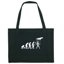 Grand sac shopping en toile recyclé noir Evolution Pantin (Gondrax,Evolution,Slogans Débiles)