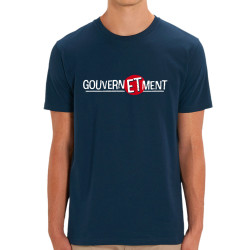 T-shirt homme coton bio bleu marine Gouverne Et Ment (Gondrax,Slogans engagés)