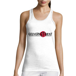 Débardeur femme blanc Gouverne Et Ment (Gondrax,Slogans engagés)