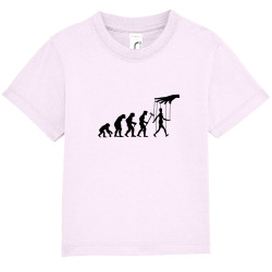 T-shirt bébé rose pale Evolution Pantin (Gondrax,Evolution,Slogans Débiles)