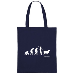 Sac shopping en toile bleu marine Evolution mouton 2 (Gondrax,Evolution,Slogans Débiles)