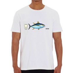 T-shirt homme coton bio blanc Dent Thon Cul (Zewa,Humour)