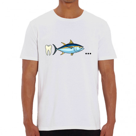T-shirt homme coton bio blanc Dent Thon Cul (Zewa,Humour)