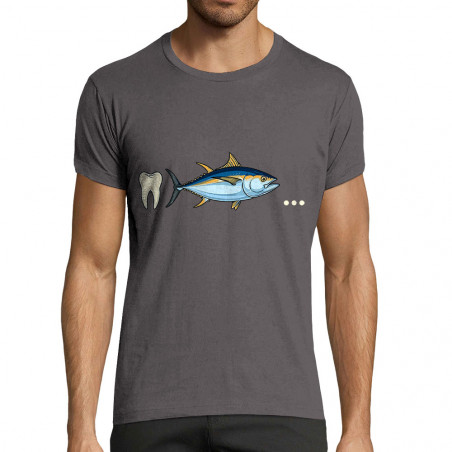 T-shirt homme fit gris foncé Dent Thon Cul (Zewa,Humour)