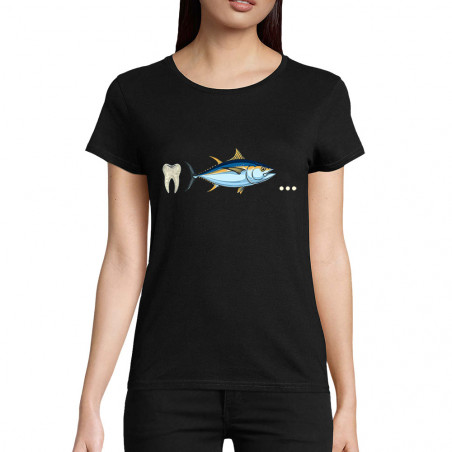 T-shirt femme coton bio noir Dent Thon Cul (Zewa,Humour)