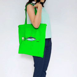 Sac shopping en toile vert prairie Dent Thon Cul (Zewa,Humour)
