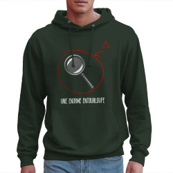 Sweat homme à capuche vert foncé Entourloupe (Zewa,Humour)