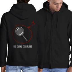 Sweat homme à capuche zippé noir Entourloupe (Zewa,Humour)