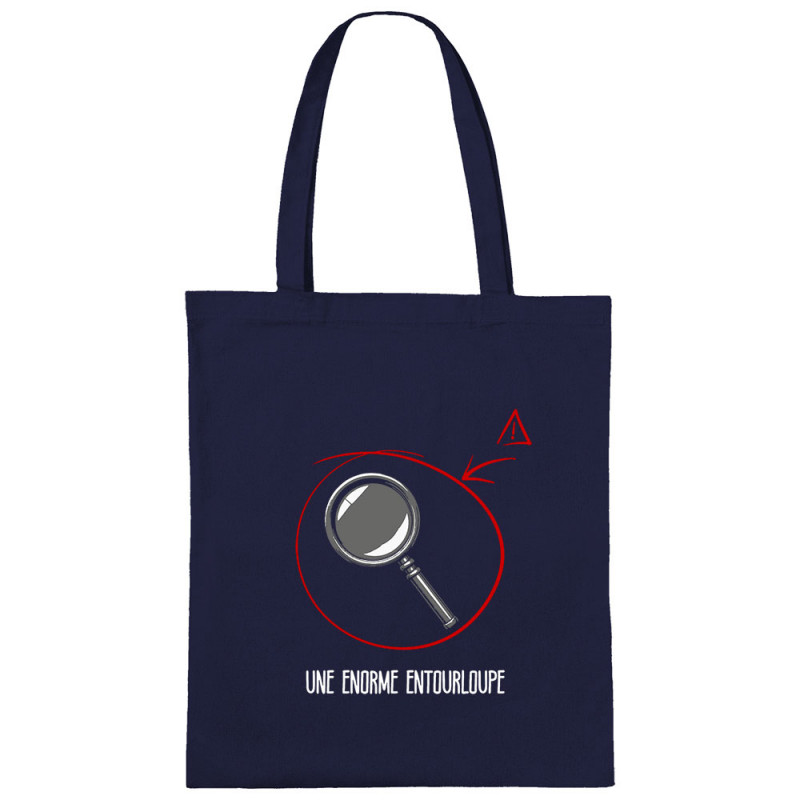 Sac shopping en toile bleu marine Entourloupe (Zewa,Humour)