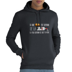 Sweat homme à capuche coton bio gris anthracite De la vodka (Zewa,Alcool,Humour)