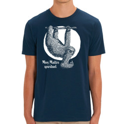 T-shirt homme coton bio bleu marine Mon Maître spirituel (Gondrax,Animaux)