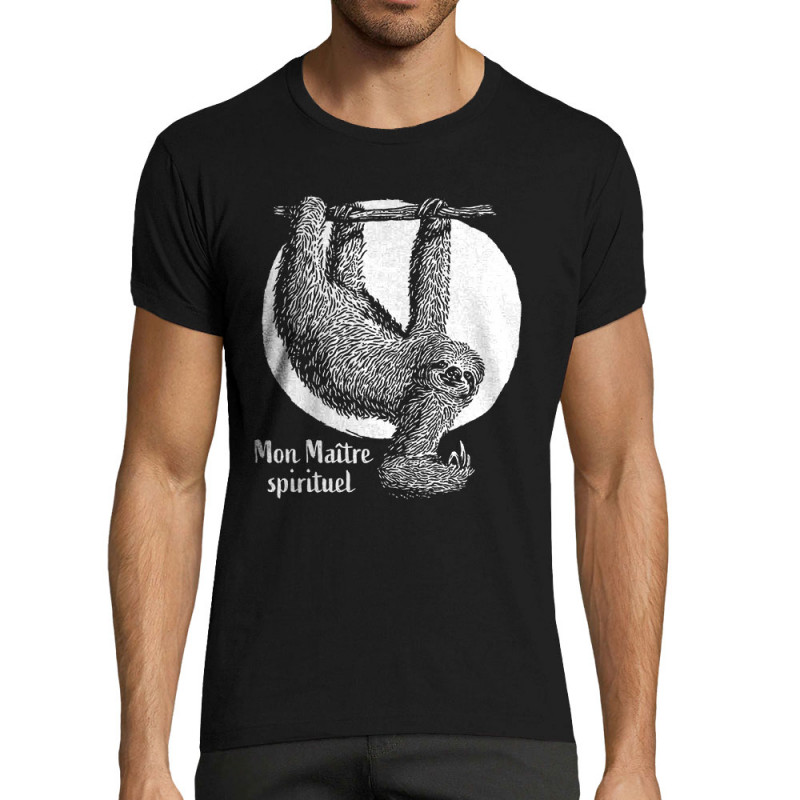 T-shirt homme fit noir Mon Maître spirituel (Gondrax,Animaux)