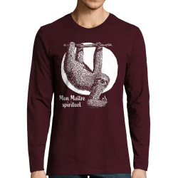 T-shirt homme manches longues bordeaux Mon Maître spirituel (Gondrax,Animaux)