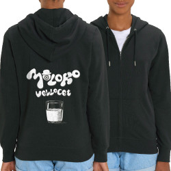Sweat femme zippé à capuche coton bio noir Moloko Orange Mécanique (Gondrax,Films/Séries)