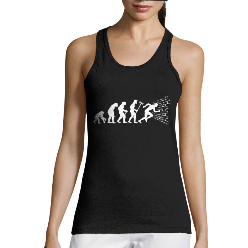 Débardeur femme noir Evolution dans le mur (Gondrax,Evolution,Humour)