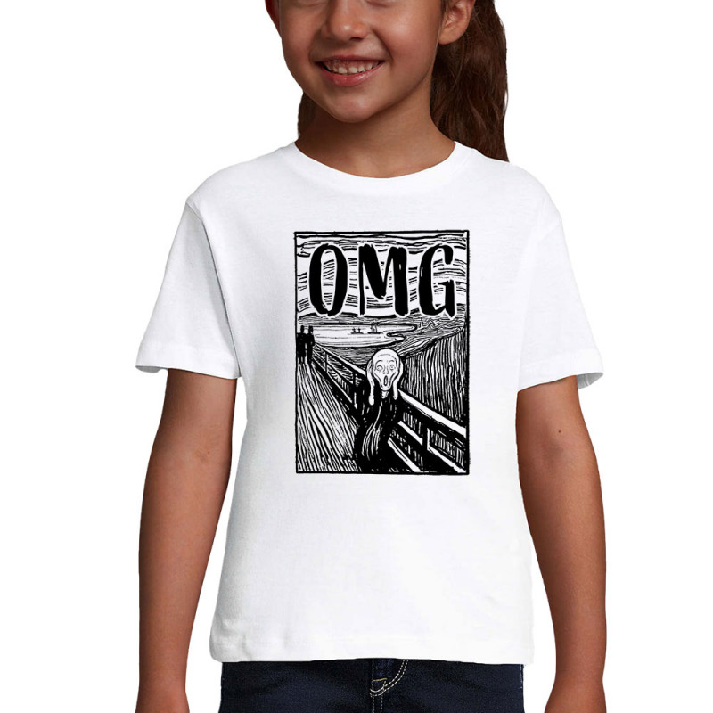 T-shirt fillette blanc Oh My God (Gondrax,Humour,Musée)