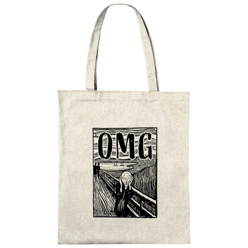 Sac shopping en toile naturel Oh My God (Gondrax,Humour,Musée)