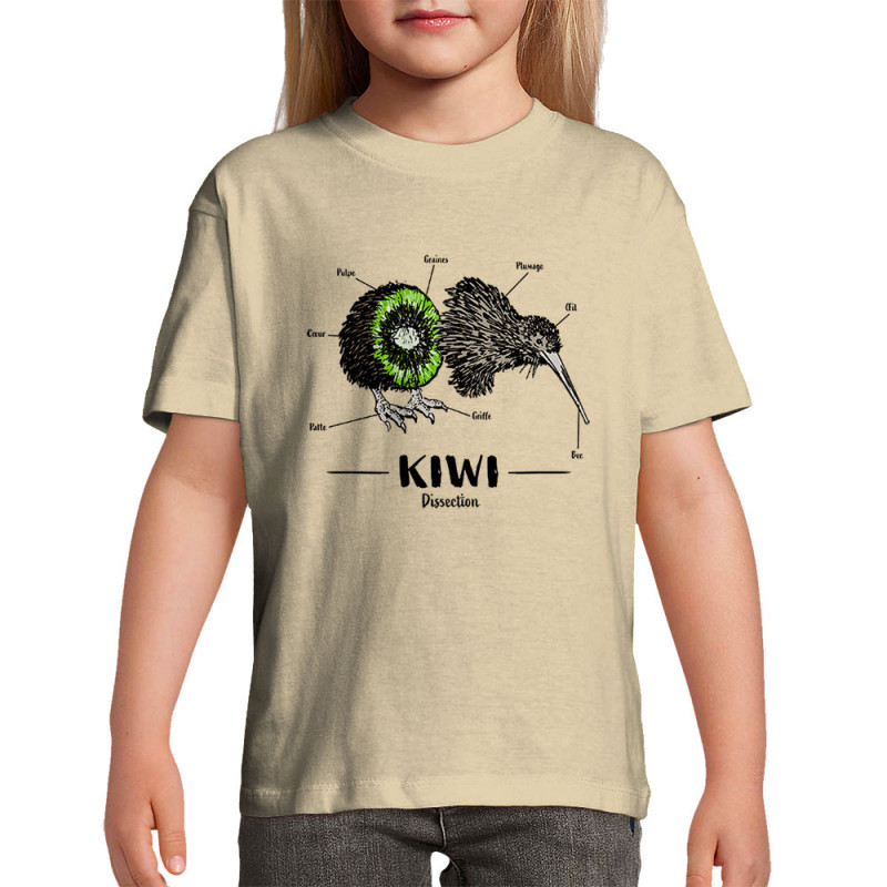 T-shirt enfant sable Kiwi dissection (Gondrax,Animaux,Humour)