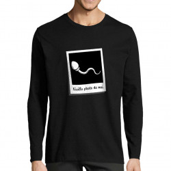 T-shirt homme manches longues noir Vieille photo de moi (Gondrax,Humour)