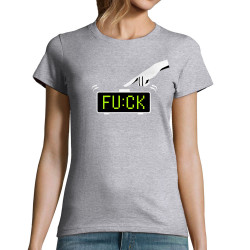 T-shirt femme gris chiné Reveil Fuck (Gondrax,Humour)
