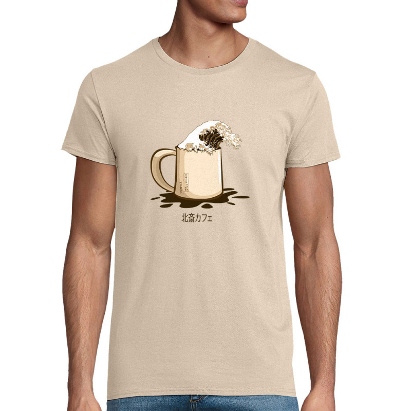 T-shirt homme coton bio naturel Hokusaï coffee (Gondrax,Hokusaï,Musée,Fruits & Légumes)