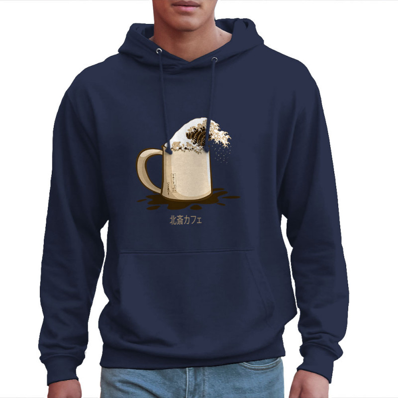 Sweat homme à capuche bleu marine Hokusaï coffee (Gondrax,Hokusaï,Musée,Fruits & Légumes)