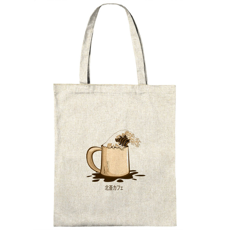 Sac shopping en toile naturel Hokusaï coffee (Gondrax,Hokusaï,Musée,Fruits & Légumes)