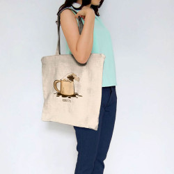 Sac shopping en toile naturel Hokusaï coffee (Gondrax,Hokusaï,Musée,Fruits & Légumes)
