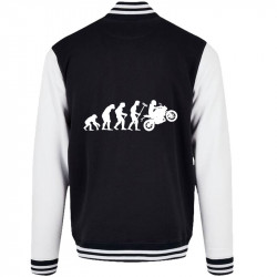 Teddy baseball en molleton noir et blanc Evolution moto (Gondrax,Moto,Evolution)