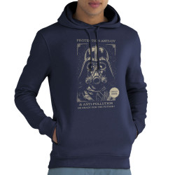 Sweat homme à capuche coton bio bleu marine Protection anti-UV (Oblik,Star Wars)