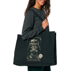 Grand sac shopping en toile recyclé noir Protection anti-UV (Oblik,Star Wars)