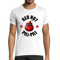 T-shirt homme fit blanc Red Hot Pili-Pili (Oblik,Détournements,Fruits & Légumes)
