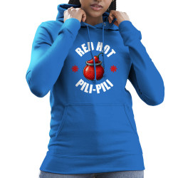 Sweat femme à capuche bleu royal Red Hot Pili-Pili (Oblik,Détournements,Fruits & Légumes)
