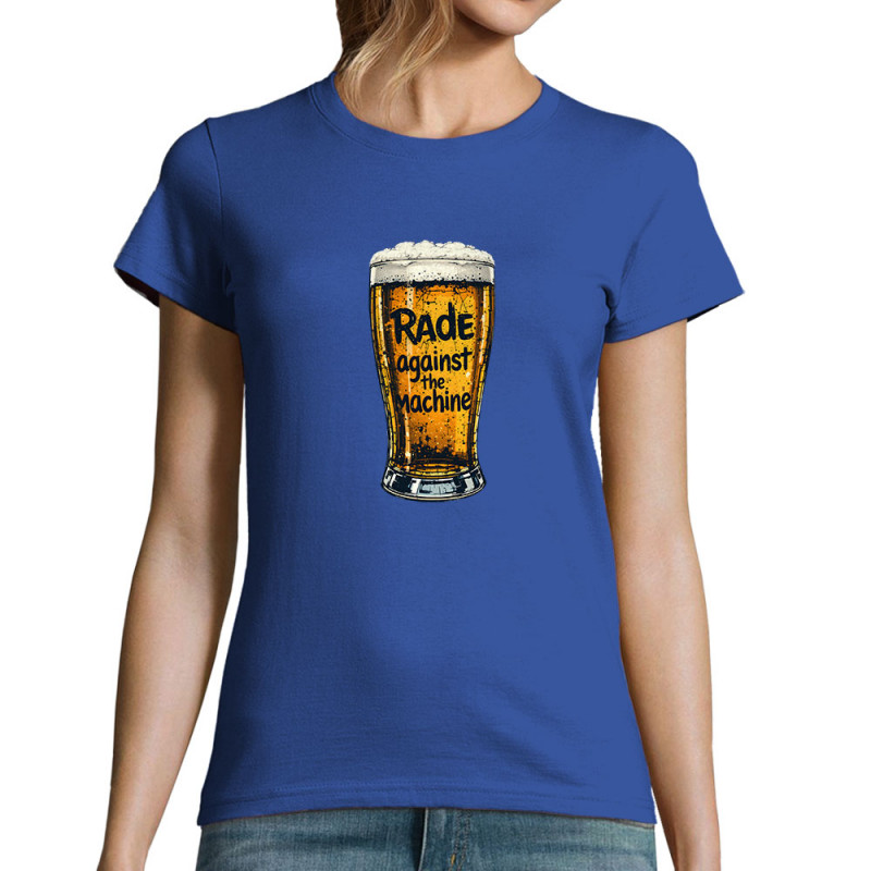 T-shirt femme bleu royal Rade Against The Machine (Oblik,Alcool)