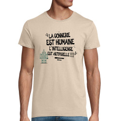 T-shirt homme coton bio naturel La connerie est humaine (Baxt,Slogans Débiles)