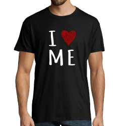 Tee-shirt homme noir I Love Me (Gondrax,Slogans Débiles)