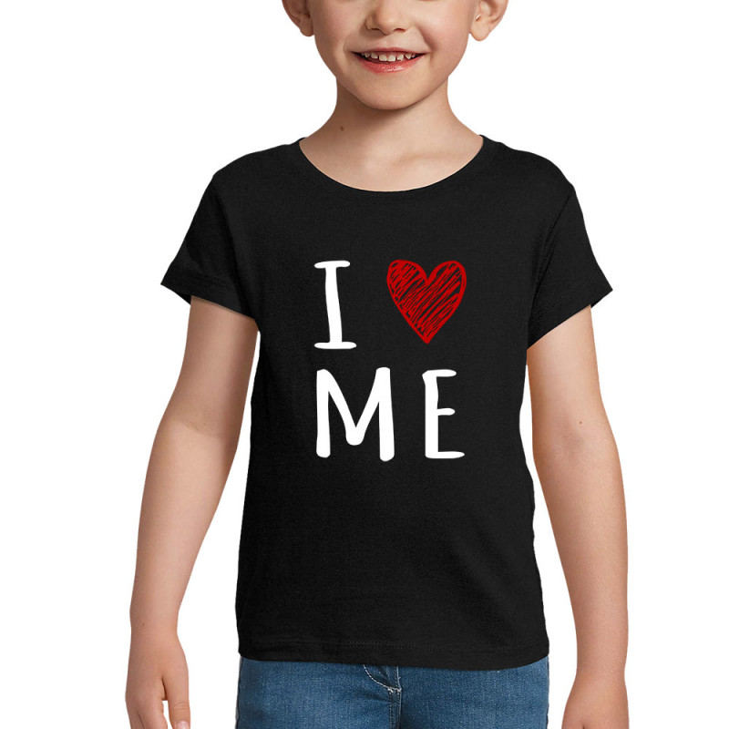 T-shirt fillette noir I Love Me (Gondrax,Slogans Débiles)