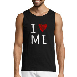 Débardeur homme noir I Love Me (Gondrax,Slogans Débiles)