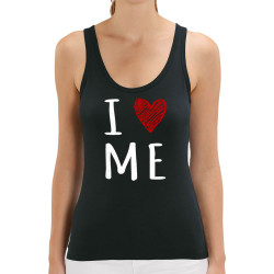 Débardeur femme coton bio noir I Love Me (Gondrax,Slogans Débiles)