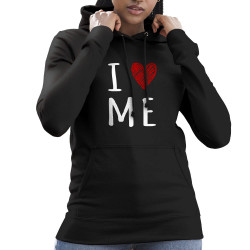 Sweat femme à capuche noir I Love Me (Gondrax,Slogans Débiles)