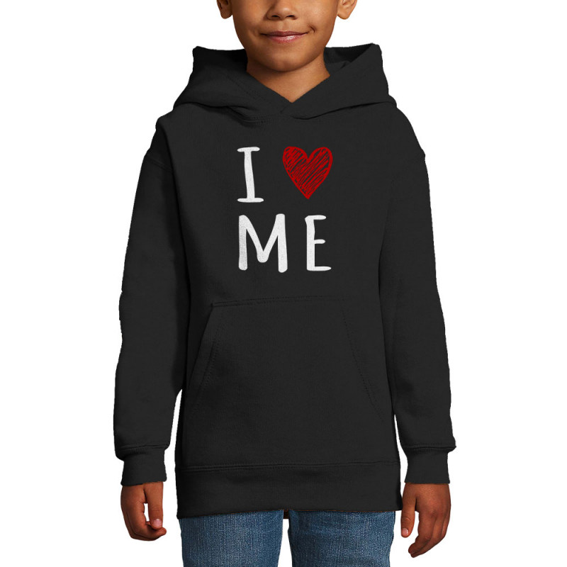 Sweat enfant à capuche noir I Love Me (Gondrax,Slogans Débiles)