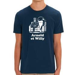 T-shirt homme coton bio bleu marine Arnold et Willy (Ted Boundy,Humour,Films/Séries,Animaux)
