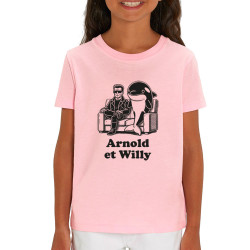 T-shirt enfant coton bio rose clair Arnold et Willy (Ted Boundy,Humour,Films/Séries,Animaux)
