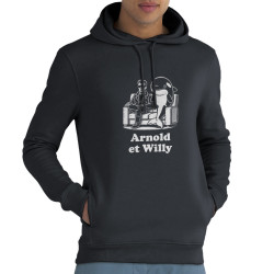 Sweat homme à capuche coton bio gris anthracite Arnold et Willy (Ted Boundy,Humour,Films/Séries,Animaux)