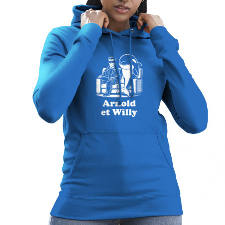 Sweat femme à capuche bleu royal Arnold et Willy (Ted Boundy,Humour,Films/Séries,Animaux)