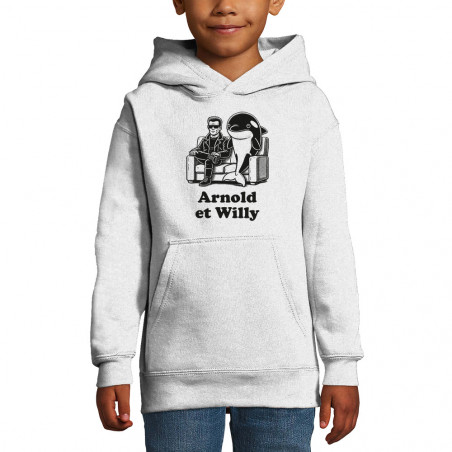 Sweat enfant à capuche blanc Arnold et Willy (Ted Boundy,Humour,Films/Séries,Animaux)