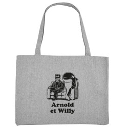 Grand sac shopping en toile recyclé gris chiné Arnold et Willy (Ted Boundy,Humour,Films/Séries,Animaux)